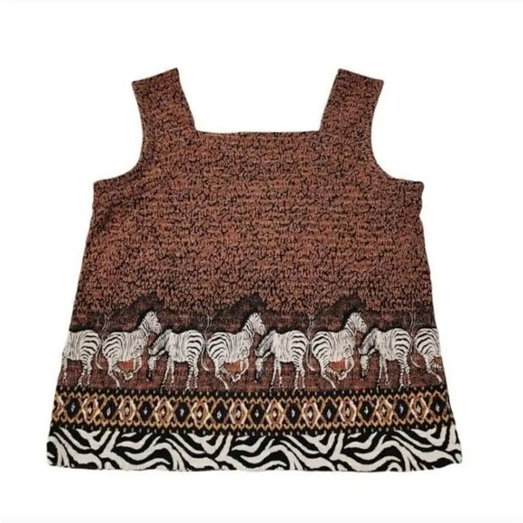Vintage 80s 90s 2 PC Skirt Set Matching Animal Print Tank Top & Skirt Size Small - Picture 5 of 13